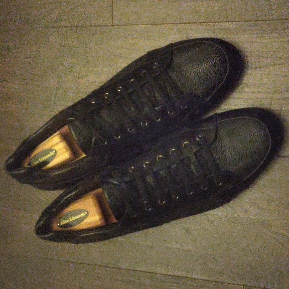 FENDI Monogram Black Leather Sneakers